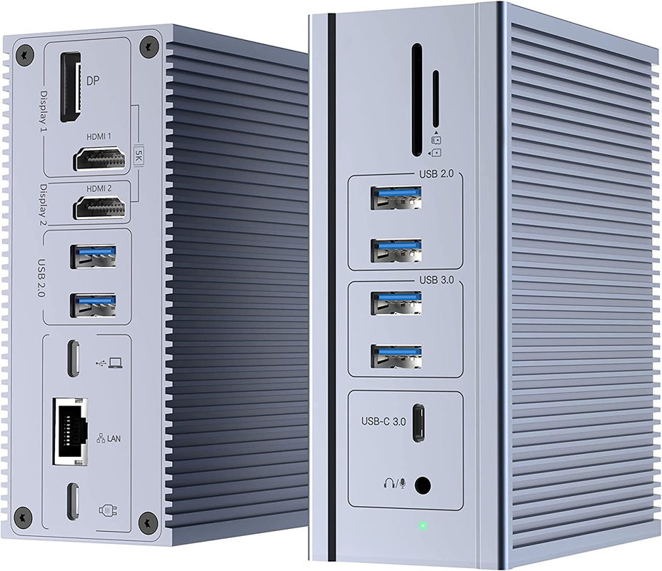 16 en 1 Thunderbolt 4 Station d'accueil Moniteur double 4K 60HZ MacBook Windows USB HUB