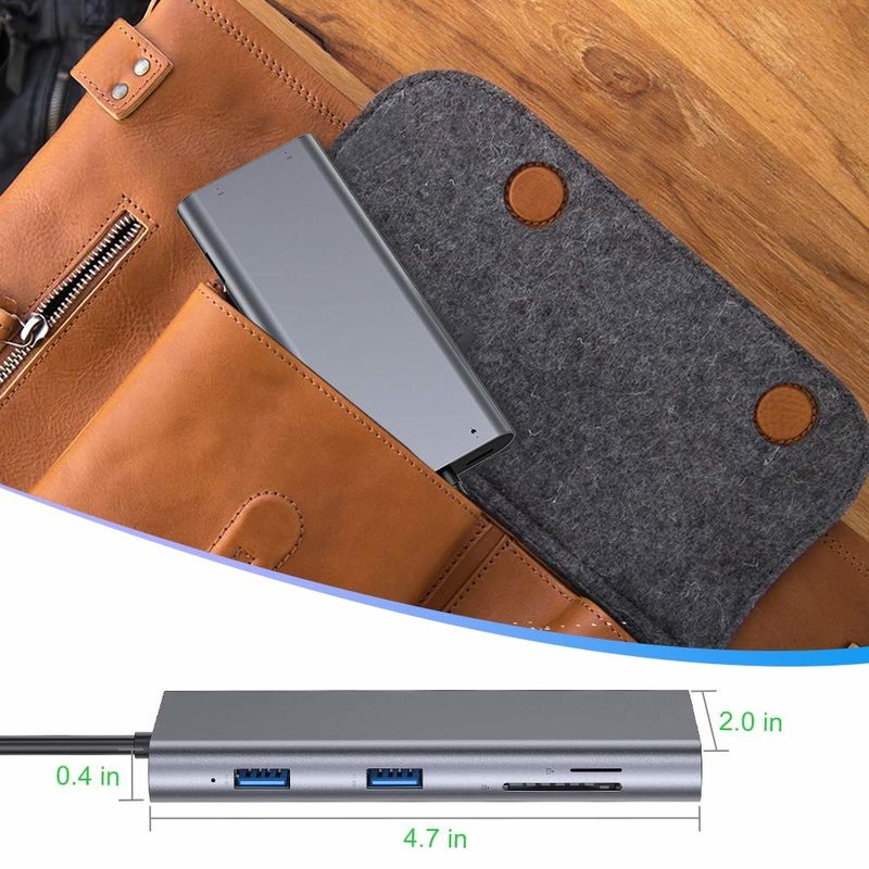 100 Watt Adaptateur USB C Puissance 5 en 1 USB 3.0 Hub TYPE C HDMI 4K 30Hz 5Gbps 100W PD Chargement rapide