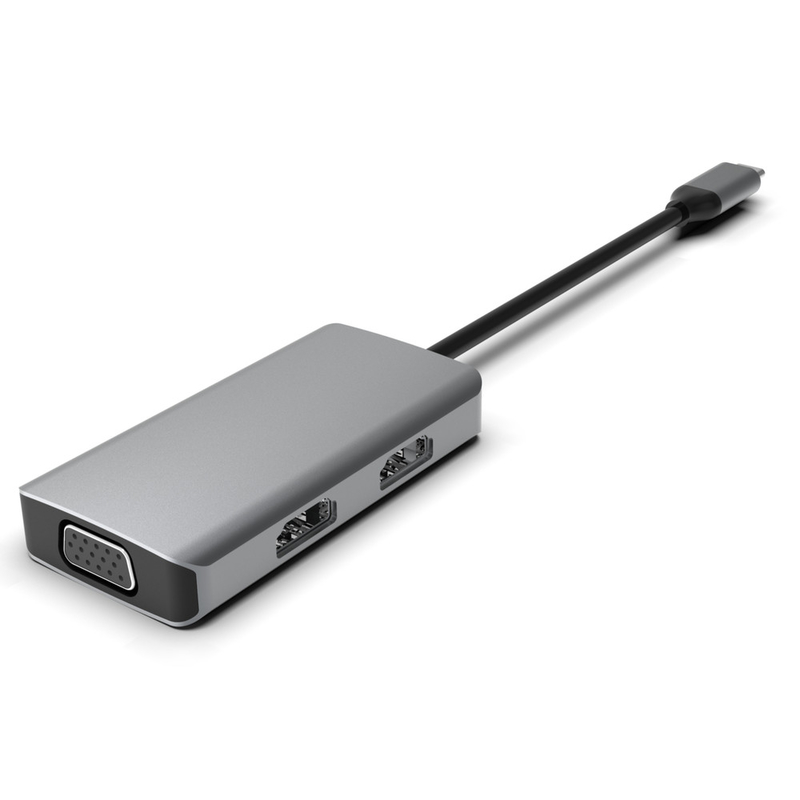 Station d'accueil USB C argentée pratique avec IC Displaylink et ports USB 3.0