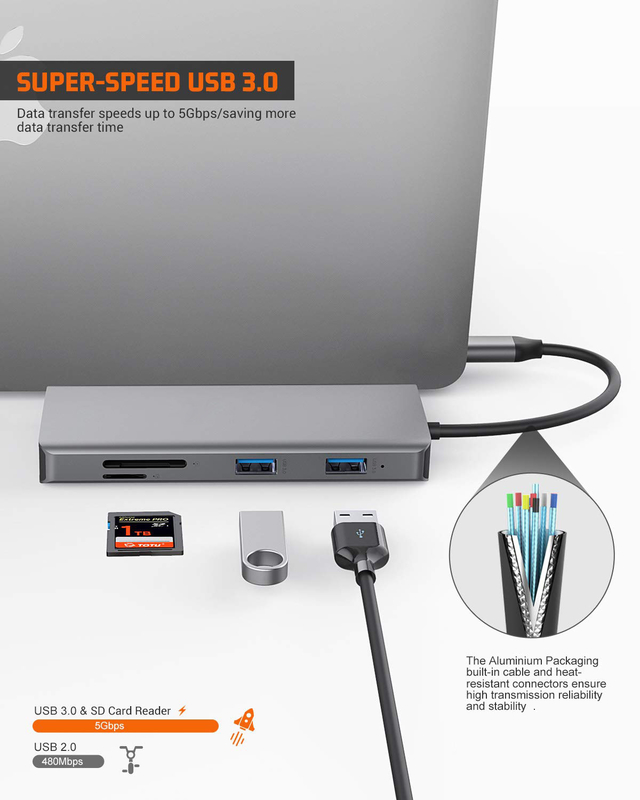 USB C double hub HDMI ICZI USB C Hub 11 en 1 Adaptateur multiport USB C avec 2 HD 4K 30Hz 4 USB