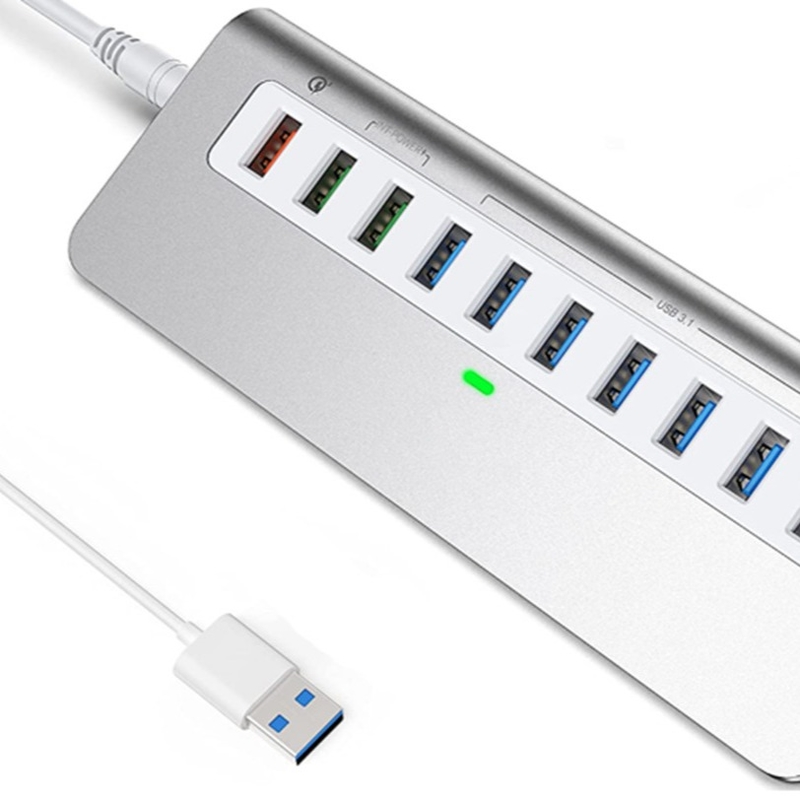 7-en-1 USB-A Hub avec DC JACKI USB 3.0 Type A 10Gbps Pour ordinateur portable et PC