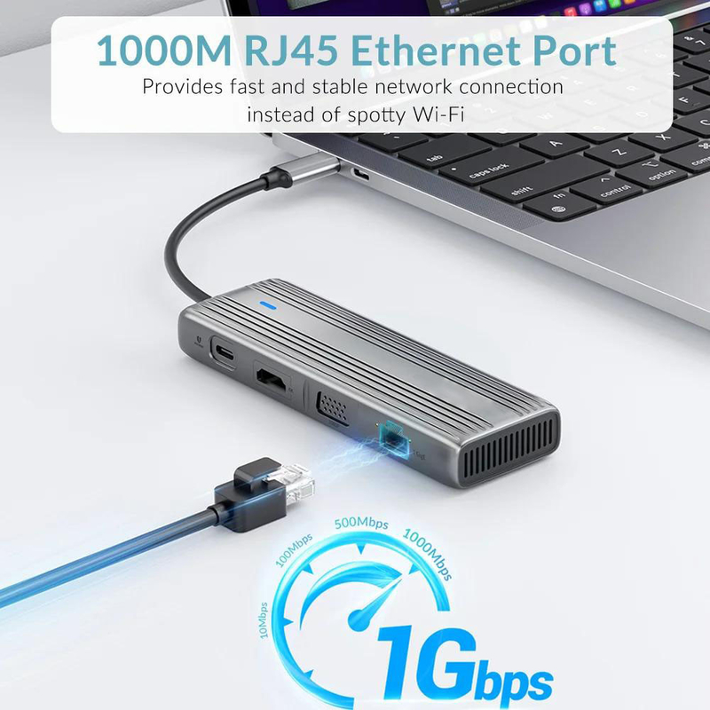 Hub de station d'accueil multiport USB 3.1 10 en 1 de type C avec Gigabit Ethernet et HDMI HD 4K