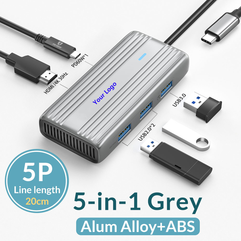 Hub de station d'accueil multiport USB 3.1 10 en 1 de type C avec Gigabit Ethernet et HDMI HD 4K