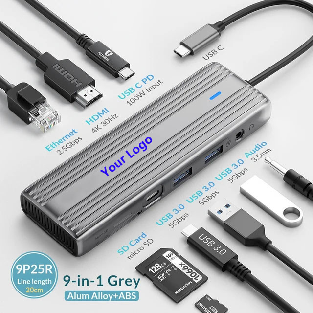 USB C Hub avec HDMI 4K et USB 3.0 haute vitesse Compatible avec Windows Mac
