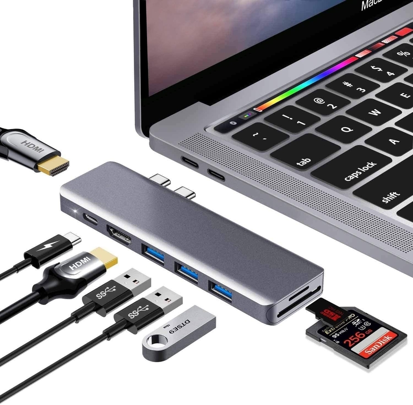 11 en 1 multiport USB C USB-C type-C PD 4K HDTV Hub Adapter Station d'accueil avec RJ45