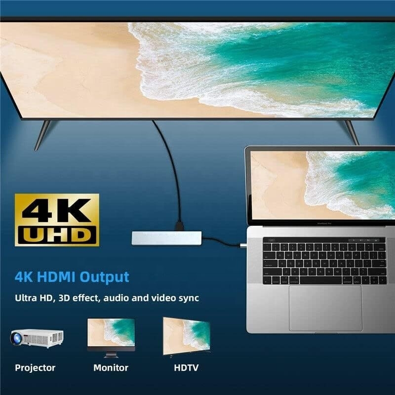Adaptateur multiport polyvalent 8 en 1 USB type C Hub pour le multitâche et le transfert de données