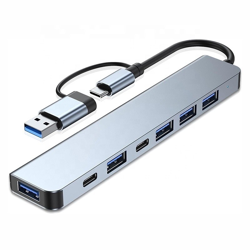 Alliage d'aluminium 7 en 1 USB Splitter pour ordinateur portable PC de bureau Acceptable OEM / ODM