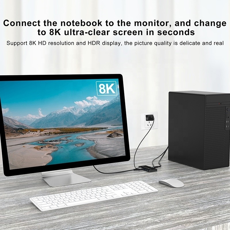 2 ports HDMI 2.1 Commutateur KVM avec USB 3.0 2 Entrée 1 Sortie Indicateurs LED Femme-Femme