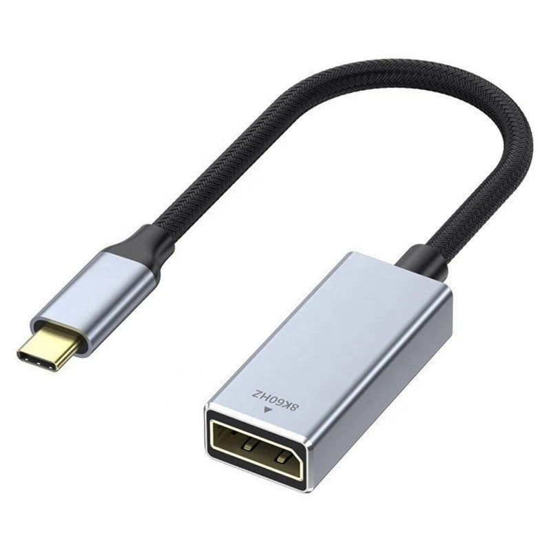 Jacket en PVC Homme-Femme câble USB C de type C à l'adaptateur de l'écran du port d'affichage pour vidéo audio 8K 60Hz
