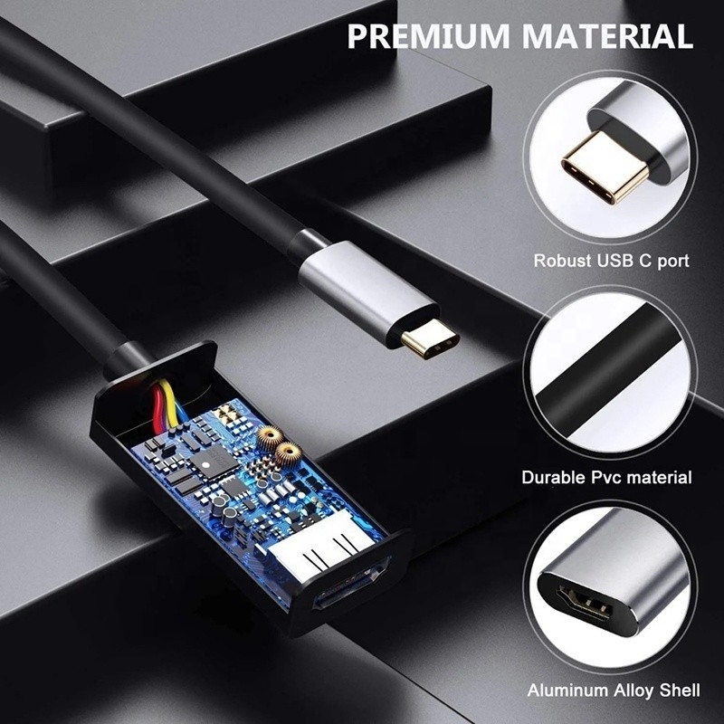 USB 3,1 type C pour homme-femme à HDMI Adaptateur de câble HDTV Convertisseur 4K 60Hz 1080P Conducteur CCA