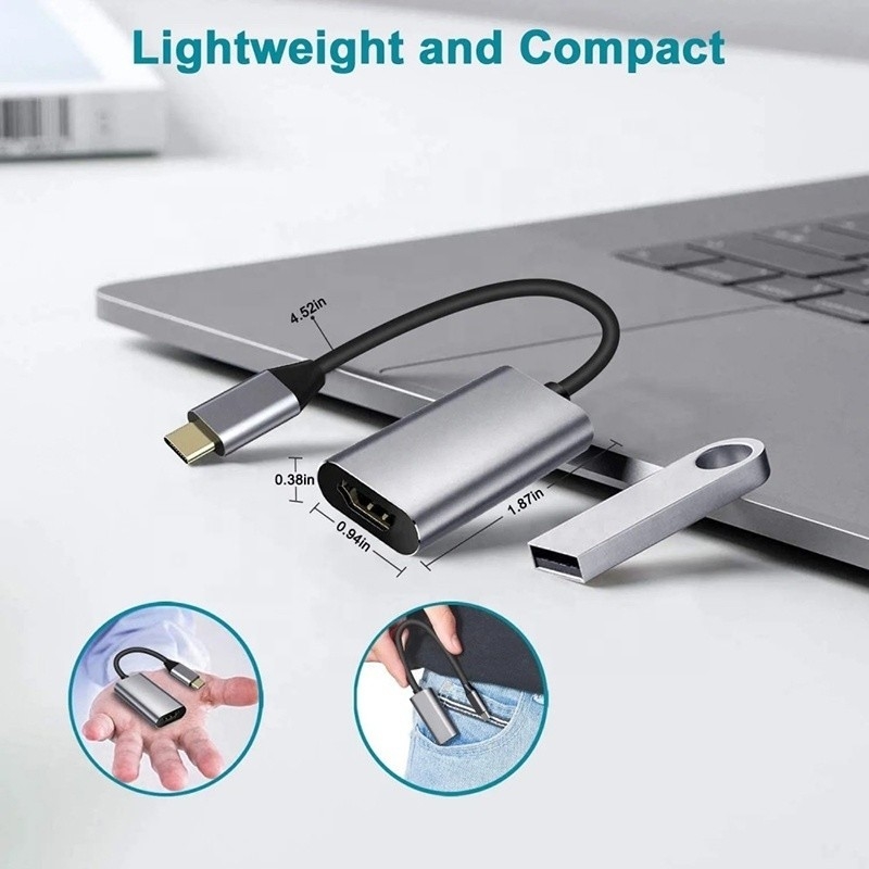 USB 3,1 type C pour homme-femme à HDMI Adaptateur de câble HDTV Convertisseur 4K 60Hz 1080P Conducteur CCA