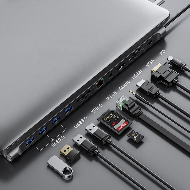 Adaptateur multi-fonctionnel USB de type C pour ordinateur portable et téléphone portable