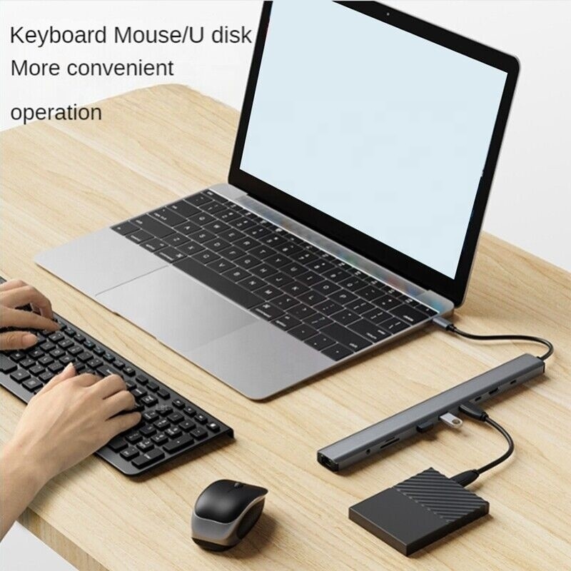 Interface USB 3.1 type 10 en 1 hub type C pour le transfert et la recharge de données à grande vitesse
