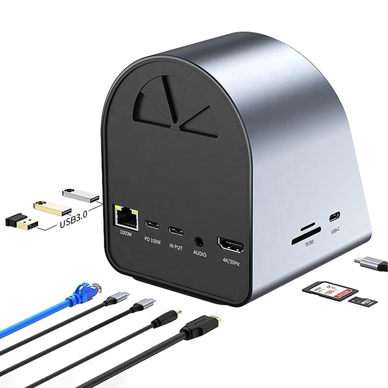 Hub de station d'accueil multiport USB 3.1 10 en 1 de type C avec Gigabit Ethernet et HDMI HD 4K