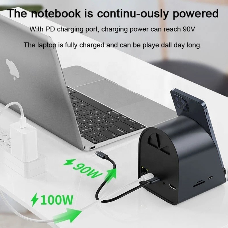 Hub de station d'accueil multiport USB 3.1 10 en 1 de type C avec Gigabit Ethernet et HDMI HD 4K
