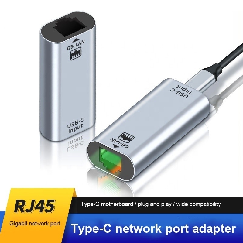 Adaptateur de port USB C féminin vers Ethernet Vitesse 10/100/1000 Mbps pour une connexion réseau rapide