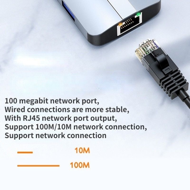 Station d'accueil multiport USB C type C Hub avec fonction de réseau de recharge de transfert vidéo