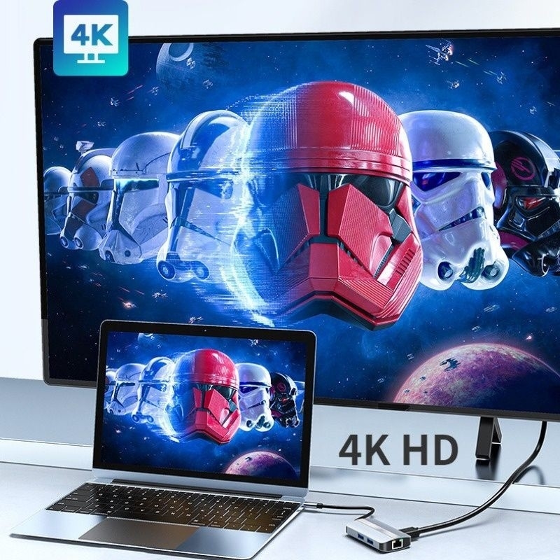Station d'accueil multiport USB C type C Hub avec fonction de réseau de recharge de transfert vidéo
