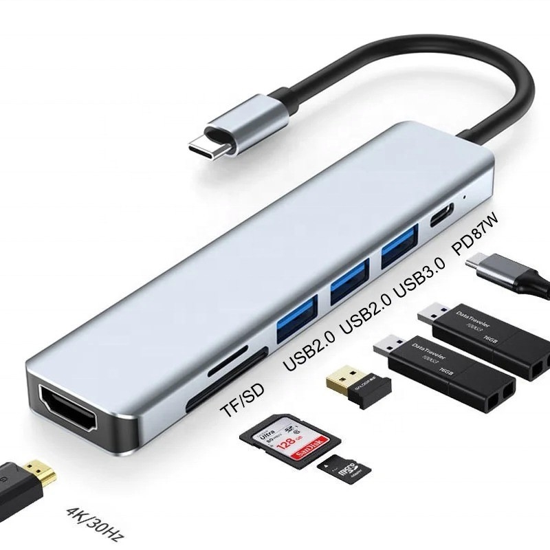 Adaptateur multifonctionnel de type C pour le transfert de données de charge et la sortie vidéo