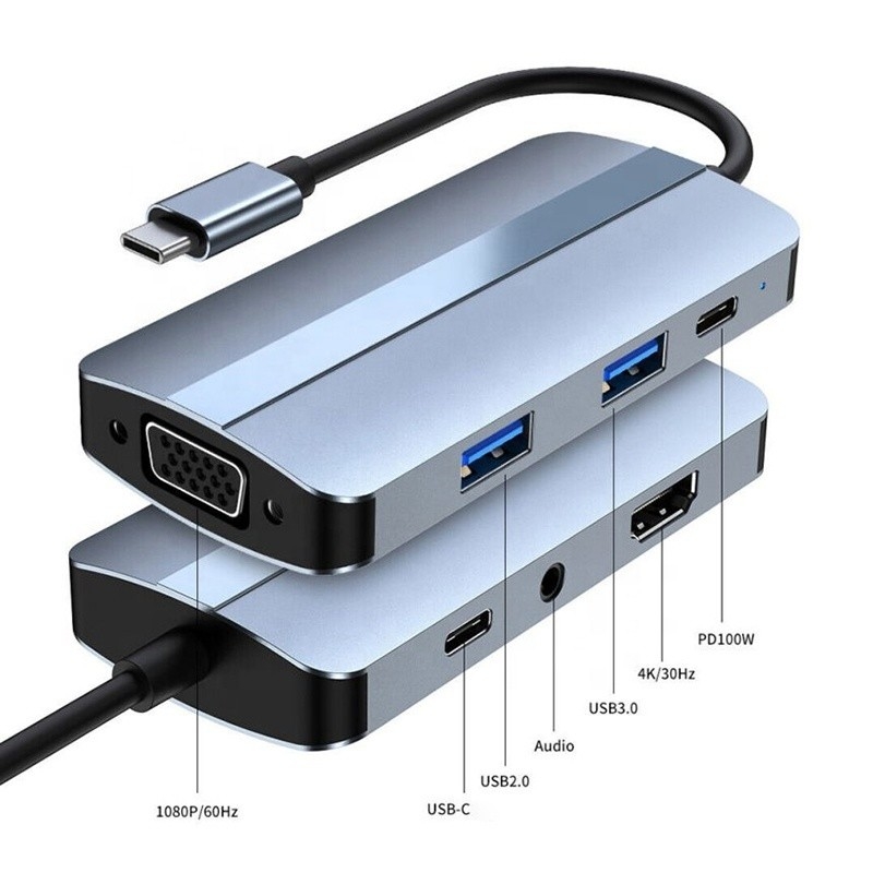 11 en 1 Hub USB-C Type-C vers HDMI USB3.0 USB2.0 SD TF Adapter Hub avec lecteur de carte