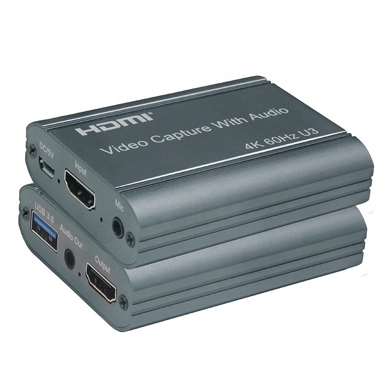 Carte vidéo professionnelle 4K 60Hz HDMI à USB3.0 avec sortie audio et USB 3.0