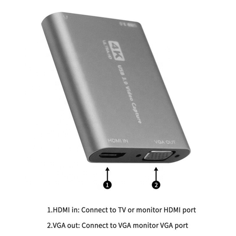 Boîte à cartes DVR de capture vidéo USB 3.0 HDMI avec microphone VGA Loop Out pour appareil photo Xbox