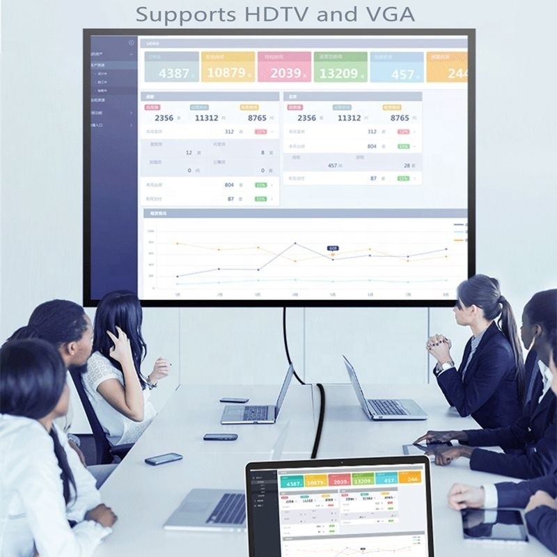 Station d'accueil USB C de type C 7 en 1 avec HDTV HDMI VGA USB RJ45 et transfert rapide de données