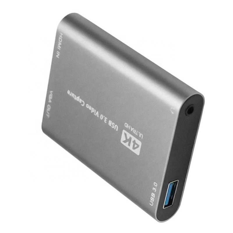 Boîte à cartes DVR de capture vidéo USB 3.0 HDMI avec microphone VGA Loop Out pour appareil photo Xbox