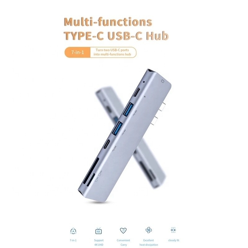 Station d'accueil du concentrateur d'adaptateur USB C de type C 4K 30Hz HDMI USB 3.0 TF SD pour Macbook Pro