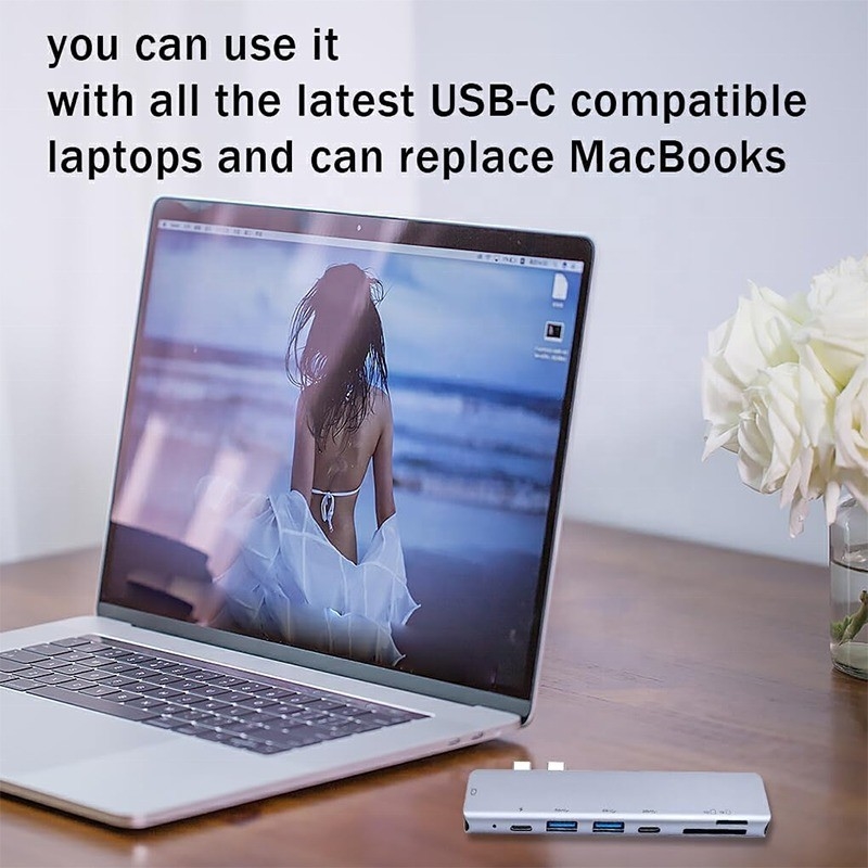 Station d'accueil du concentrateur d'adaptateur USB C de type C 4K 30Hz HDMI USB 3.0 TF SD pour Macbook Pro