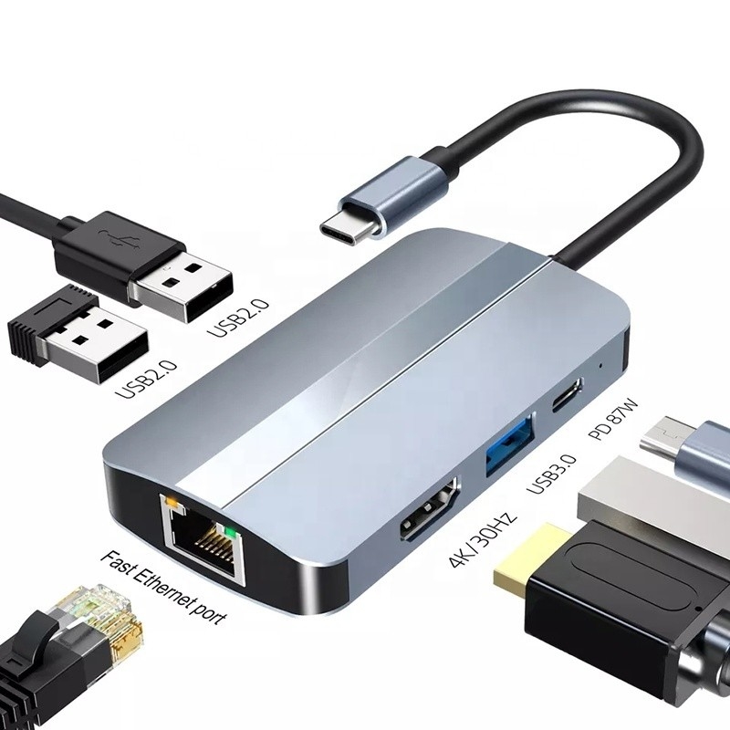 Adaptateur USB C 12 en 1 OEM Multiport Hub avec 4K HDMI USB 3.0 RJ45 Lan Ethernet