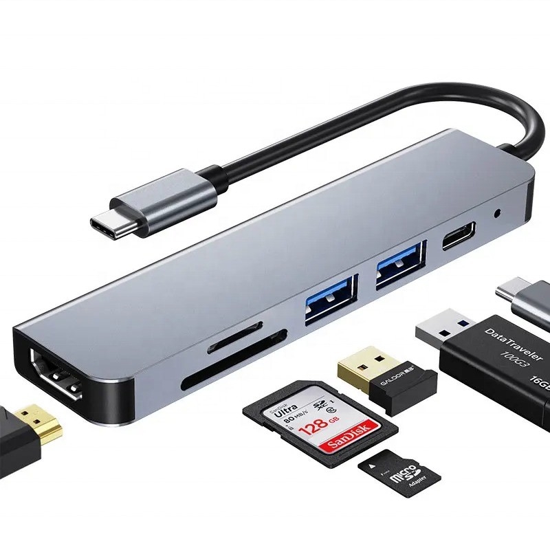 Hub de station d'accueil USB 3.1 avec lecteur de carte SD 4K HDMI USB3.0 TF et charge PD 87W