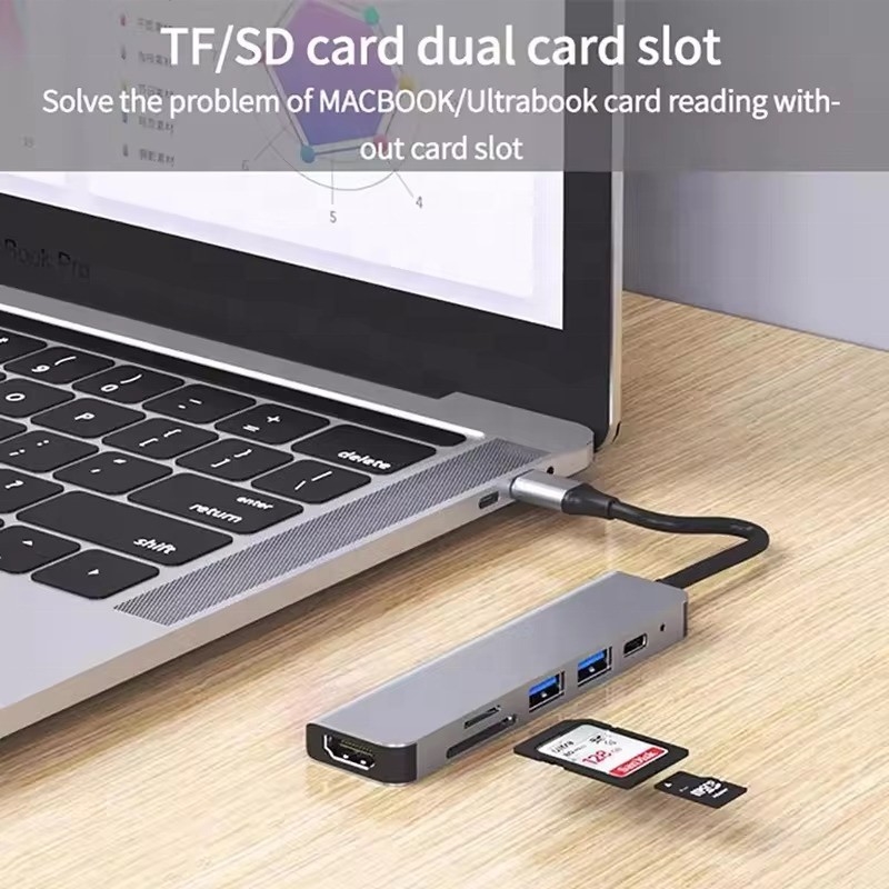 Hub de station d'accueil USB 3.1 avec lecteur de carte SD 4K HDMI USB3.0 TF et charge PD 87W