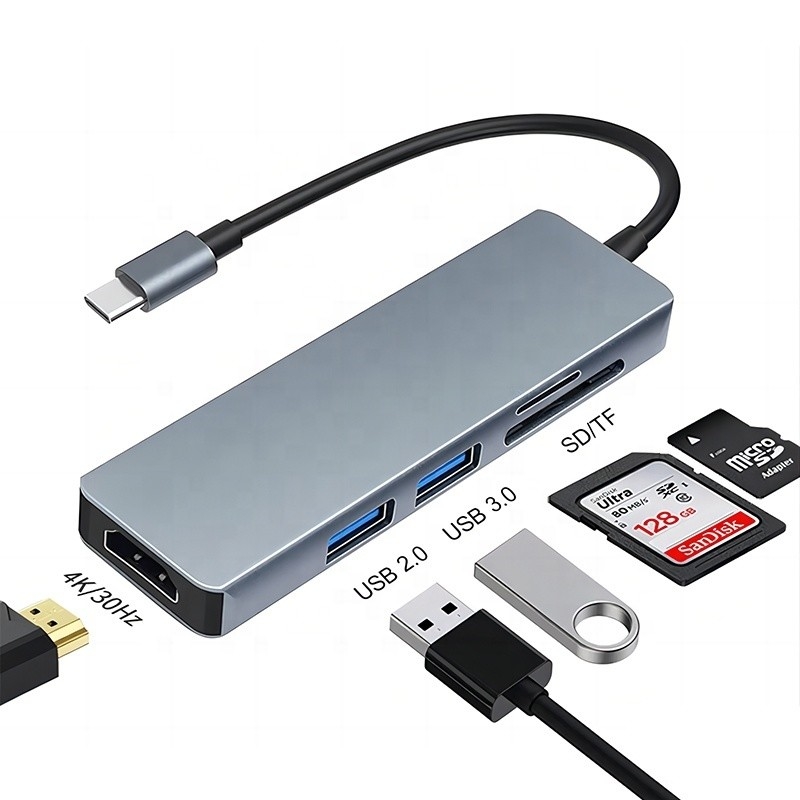 11 en 1 Hub USB-C Type-C vers HDMI USB3.0 USB2.0 SD TF Adapter Hub avec lecteur de carte