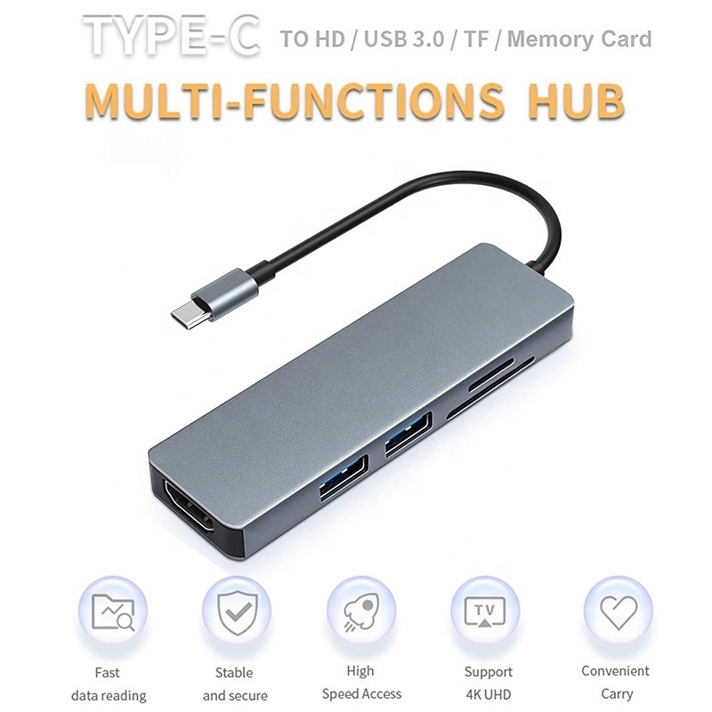 11 en 1 Hub USB-C Type-C vers HDMI USB3.0 USB2.0 SD TF Adapter Hub avec lecteur de carte