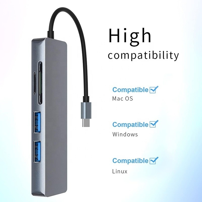 11 en 1 Hub USB-C Type-C vers HDMI USB3.0 USB2.0 SD TF Adapter Hub avec lecteur de carte