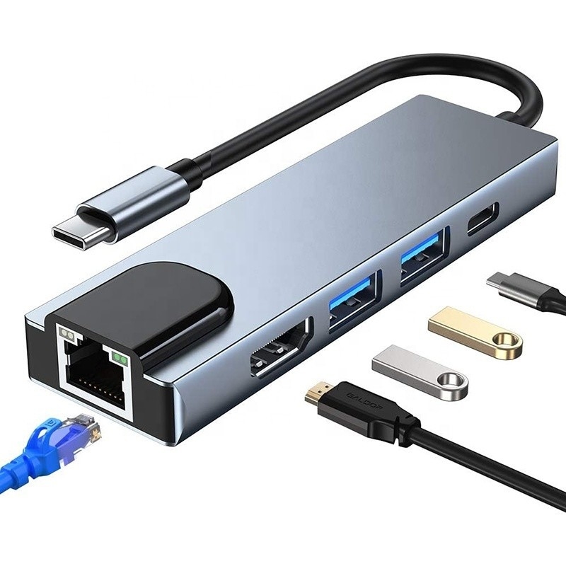 Adaptateur USB C 13 en 1 4K HDMI Hub Type C à HDMI 4K Convertisseur de charge USB 3.0 2.0 PD