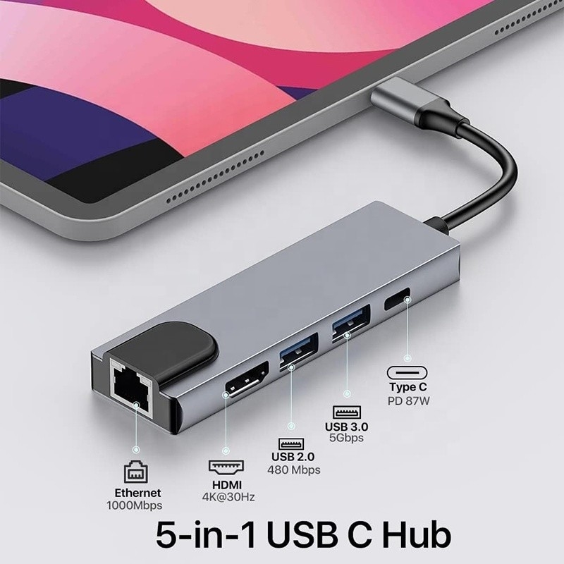 Adaptateur USB C 13 en 1 4K HDMI Hub Type C à HDMI 4K Convertisseur de charge USB 3.0 2.0 PD