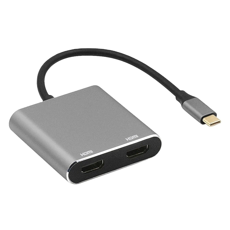 Station d'accueil 4 en 1 avec 2 ports HDMI 4K doubles et adaptateur USB-C de type C à double HDMI