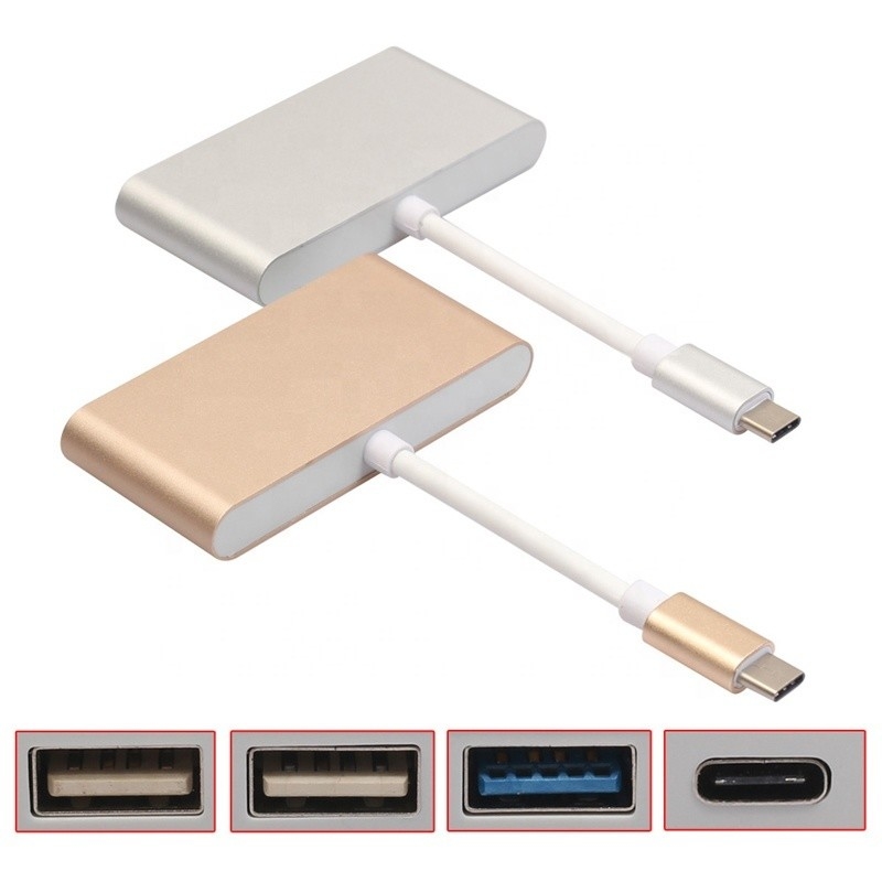 USB 3.1 Interface 4 en 1 Hub de type C Adaptateur multiple pour le transfert de données rapide