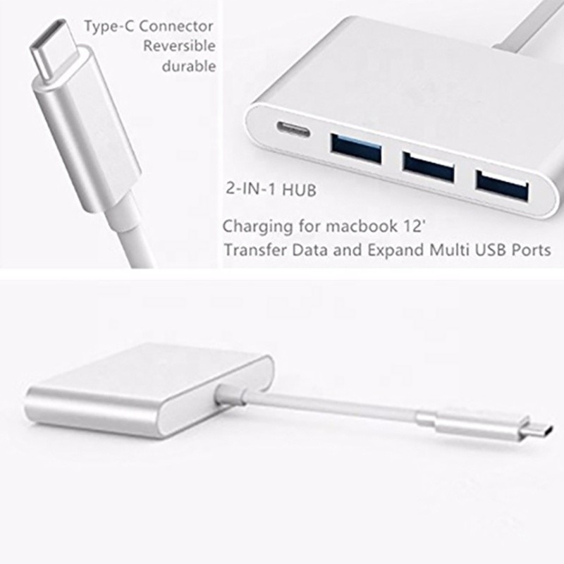 USB 3.1 Interface 4 en 1 Hub de type C Adaptateur multiple pour le transfert de données rapide