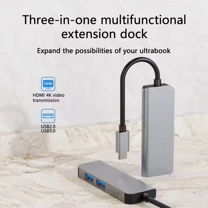 USB C Hub avec HDMI 4K et USB 3.0 haute vitesse Compatible avec Windows Mac