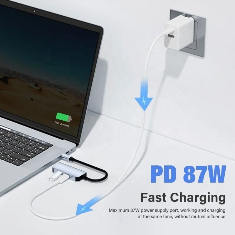 Station d'accueil de l'adaptateur USB 3.1/USB type-C Hub avec 4K HDMI USB3.0 USB 3.0 type C PD