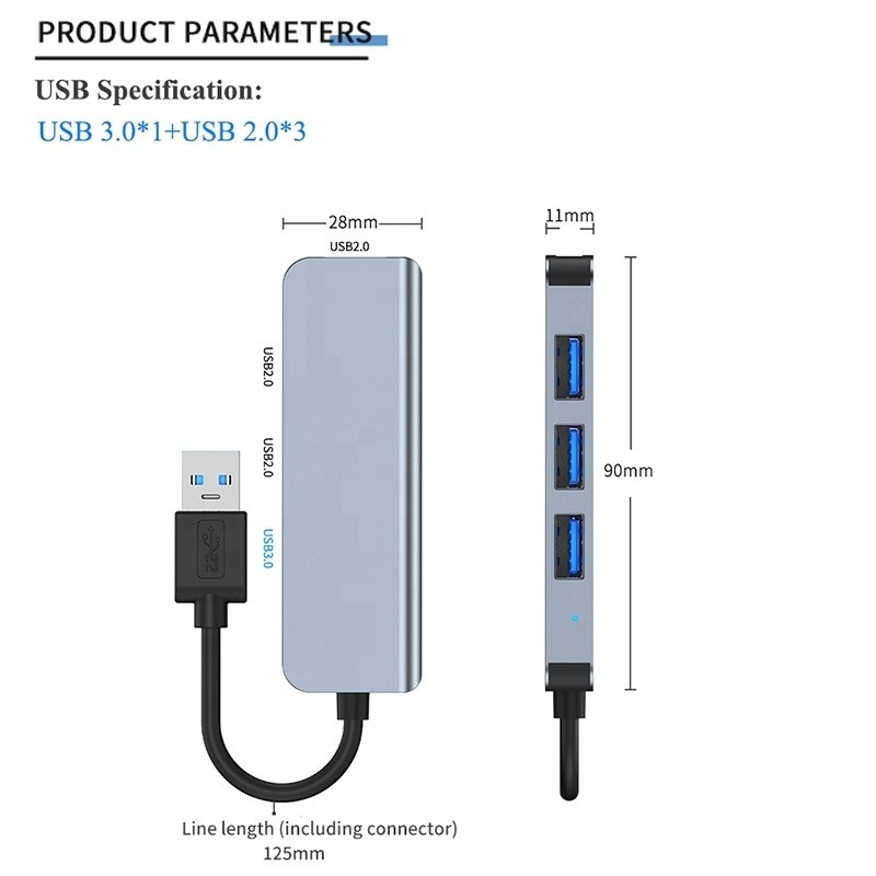 USB 3.0 3x USB 2.0 Port de sortie féminin 2 à 4 Ports USB 3.0/2.0 Multi-alimenté