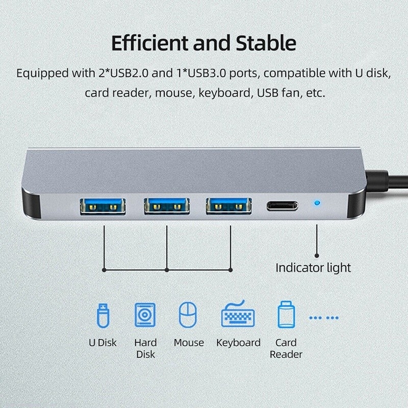 Hub USB C de type C personnalisé 6 en 1 vers HDMI 4K et USB 3.0 pour Macbook OEM / ODM