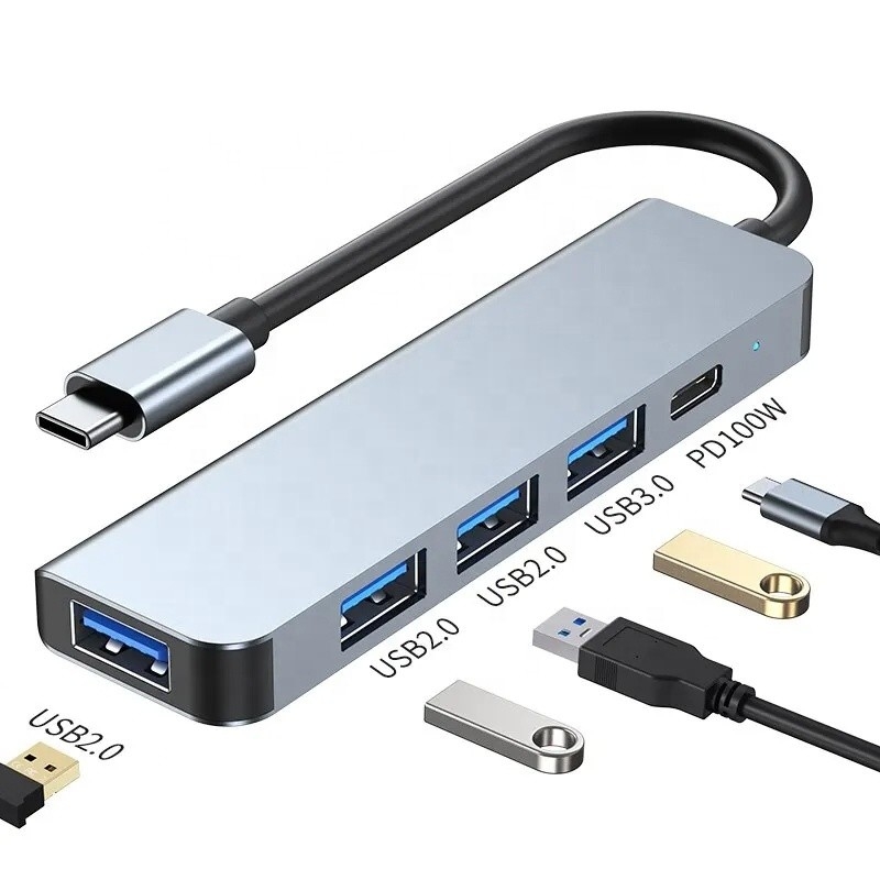 Hub d'adaptateur USB C de type C 9 en 1 avec charge PD de 100 W et sortie USB3.0 3*USB2.0