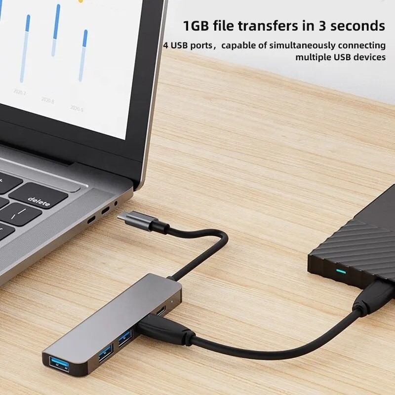 Hub d'adaptateur USB C de type C 9 en 1 avec charge PD de 100 W et sortie USB3.0 3*USB2.0