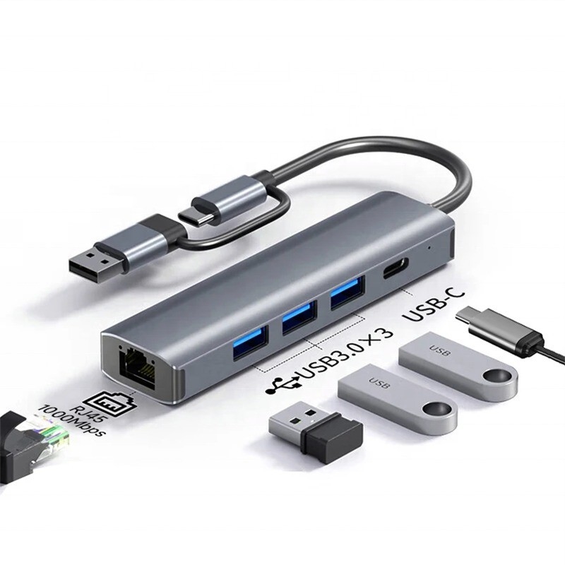 Adaptateur multiport 12 en 1 Station d'accueil USB C Hub avec interface USB 3.1 et RJ45 Gigabit Ethernet