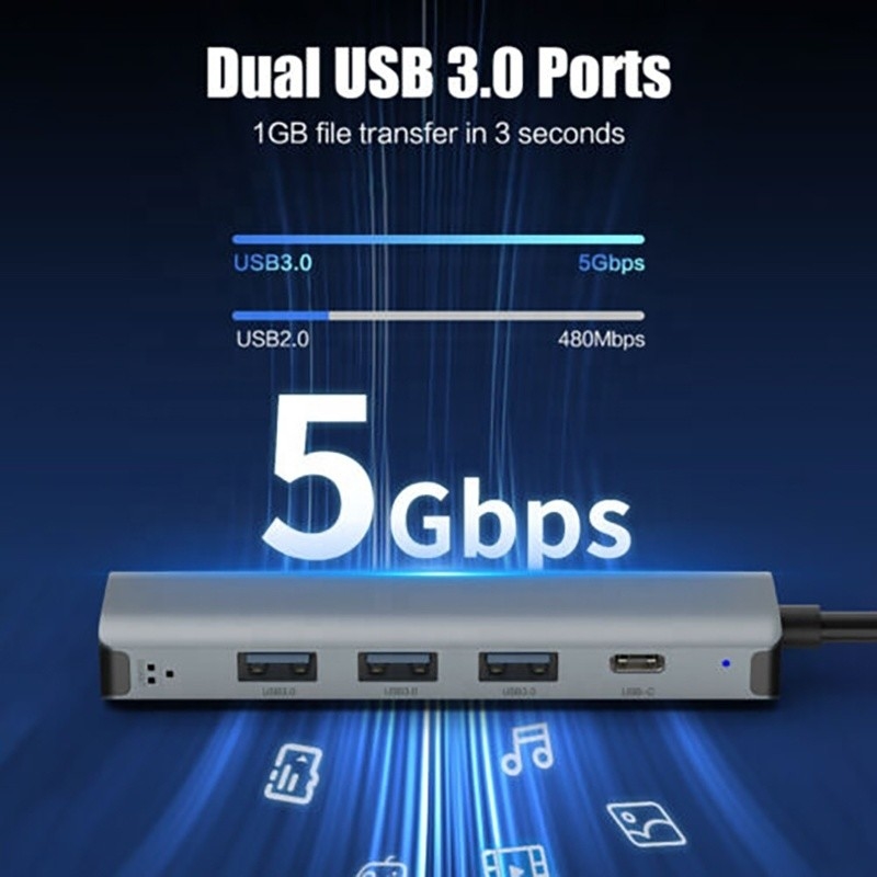 Adaptateur multiport 12 en 1 Station d'accueil USB C Hub avec interface USB 3.1 et RJ45 Gigabit Ethernet