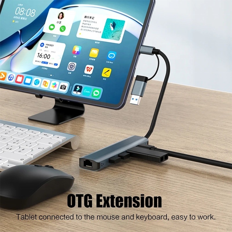 Adaptateur multiport 12 en 1 Station d'accueil USB C Hub avec interface USB 3.1 et RJ45 Gigabit Ethernet